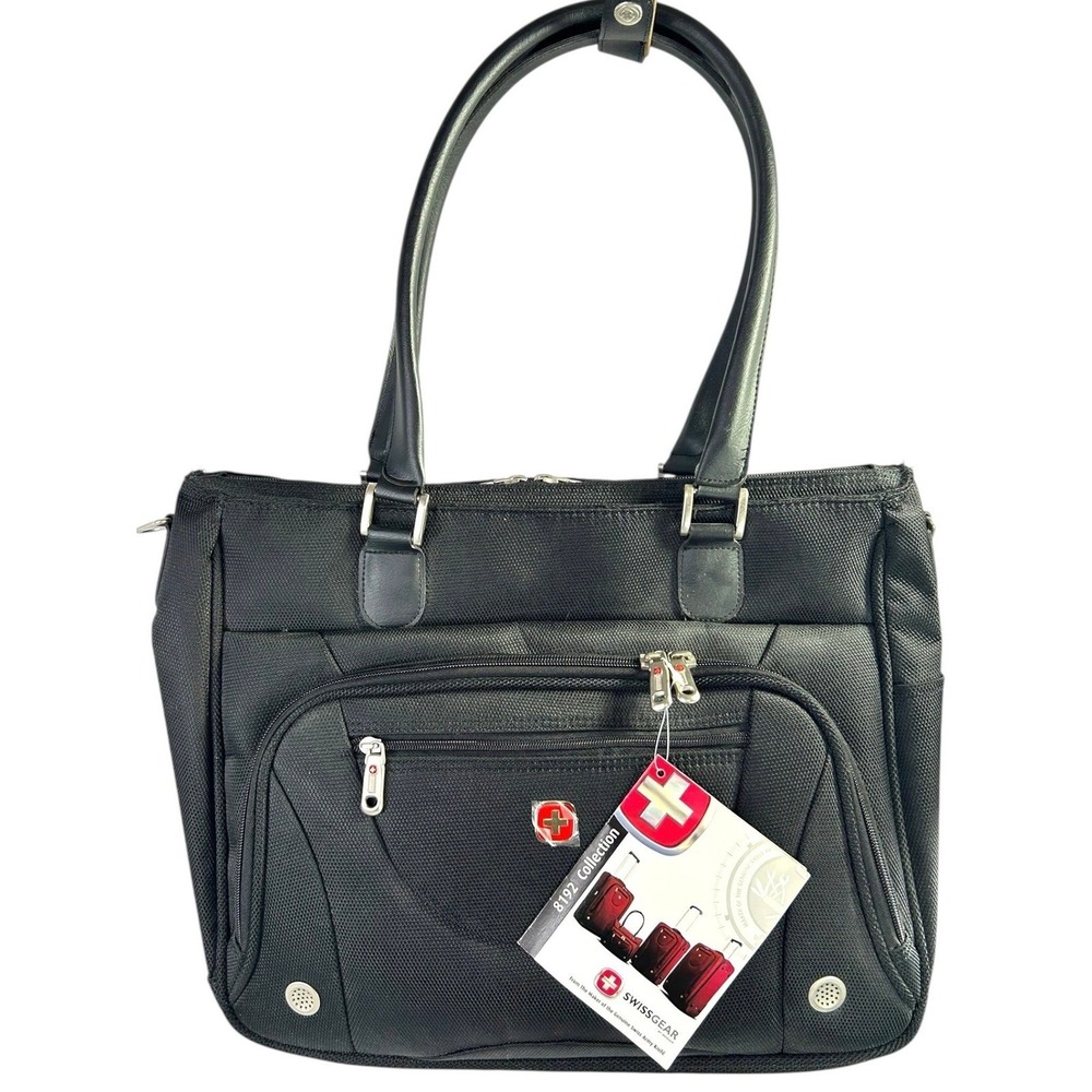 Swiss Gear 8192 Collection Shopper Tote Bag Black Organizer Pockets NWT